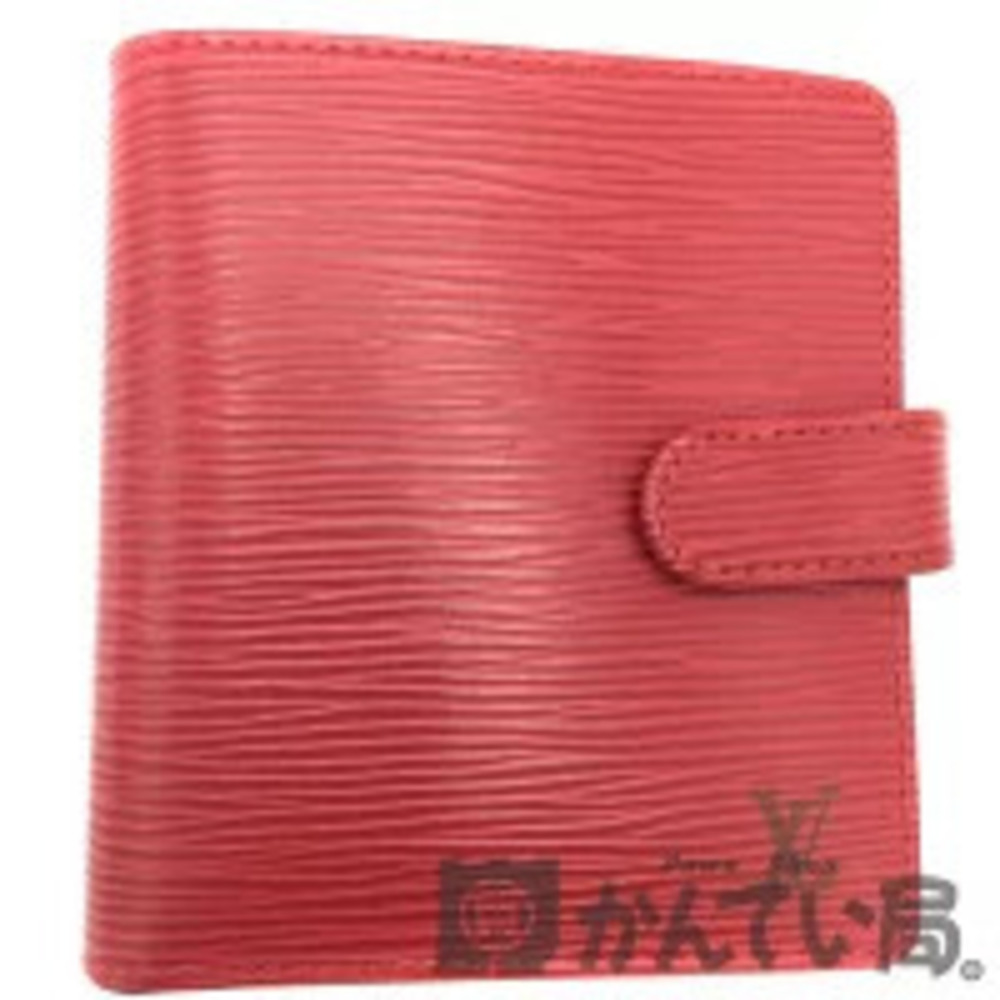 LOUIS VUITTON Portefeuille Compact Epi Bi fold Wallet Red Castilian